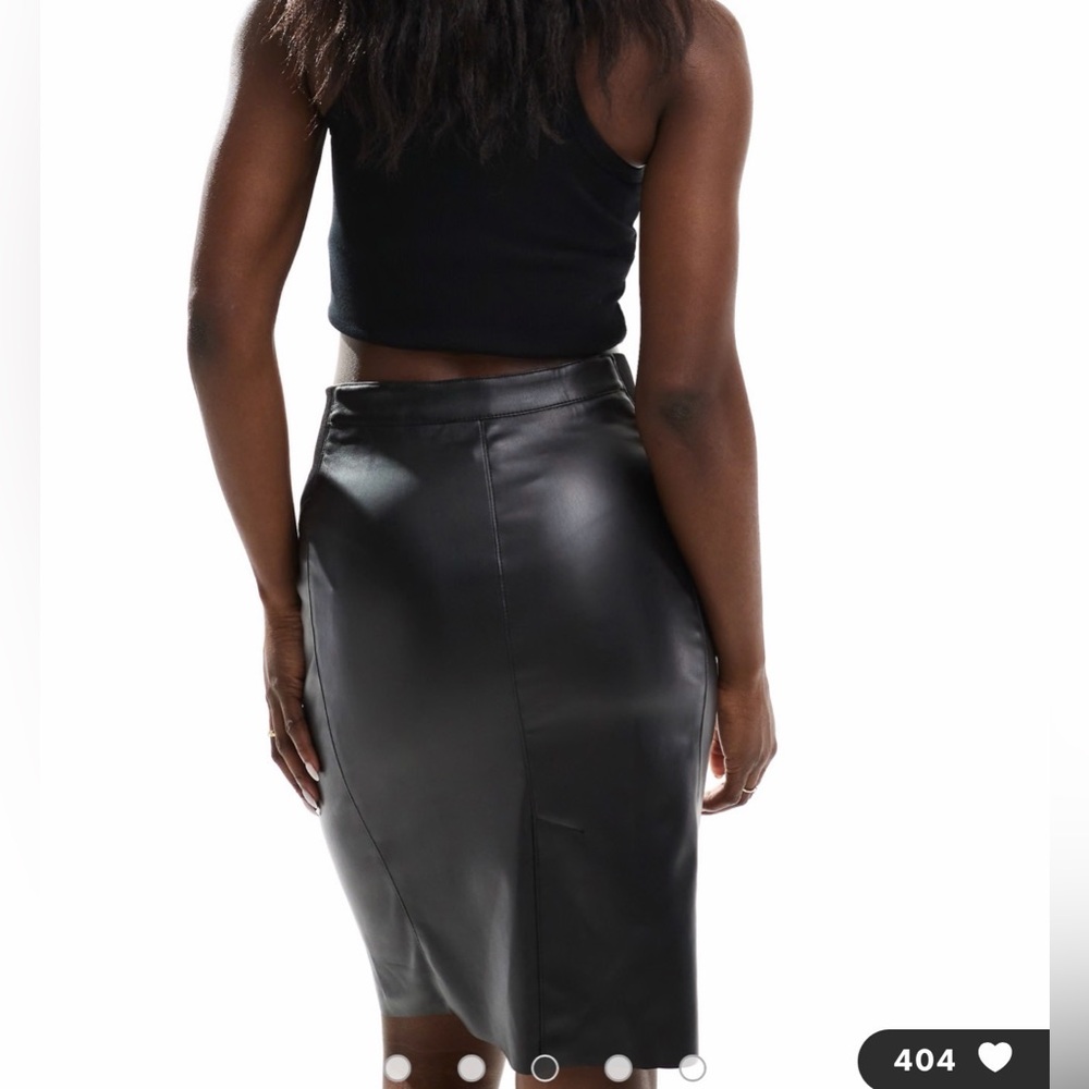 Faux Black Leather Skirt - Picture 3 of 5